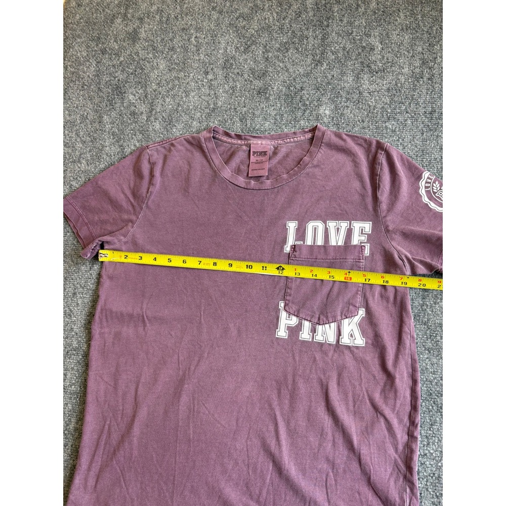Victoria's Secret PINK Short Sleeve Pocket T-Shirt Faded Purple XS - Picture 7 of 11